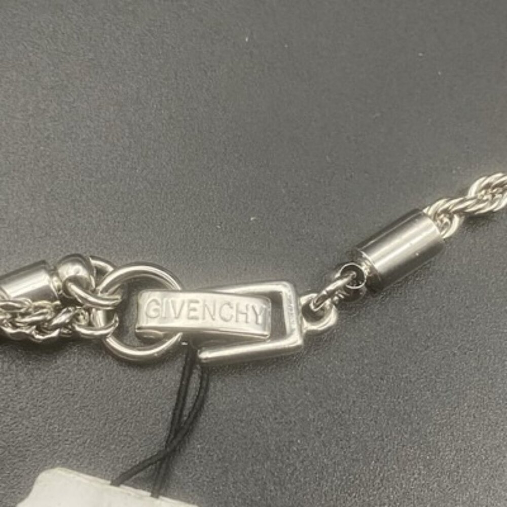 NWT Givenchy Necklace Faux Pearl Crystal Pendant Silver Rope 16+3" Retail $48 - Picture 5 of 5